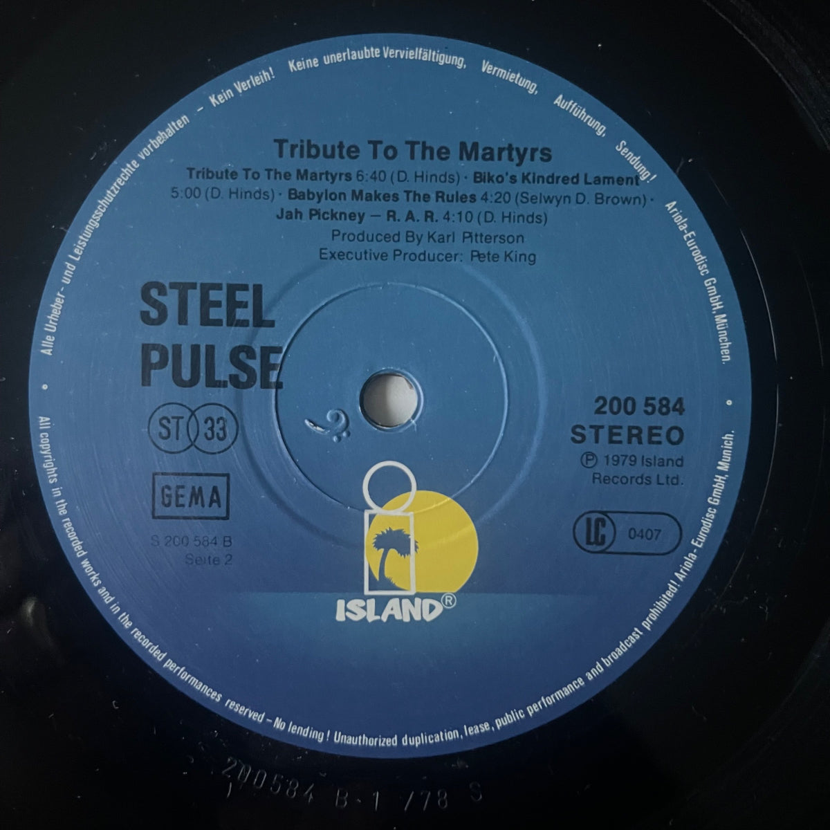 Steel Pulse - Tribute To Martyrs / 1. D-Press. 1979 - (VG++/VG++)