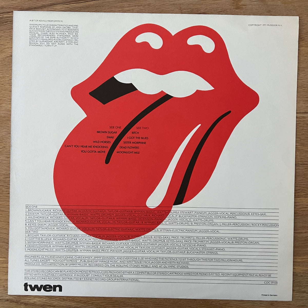 Rolling Stones - Sticky Fingers / 1. D-Press. 1971 - Misprint - (M-/VG++)