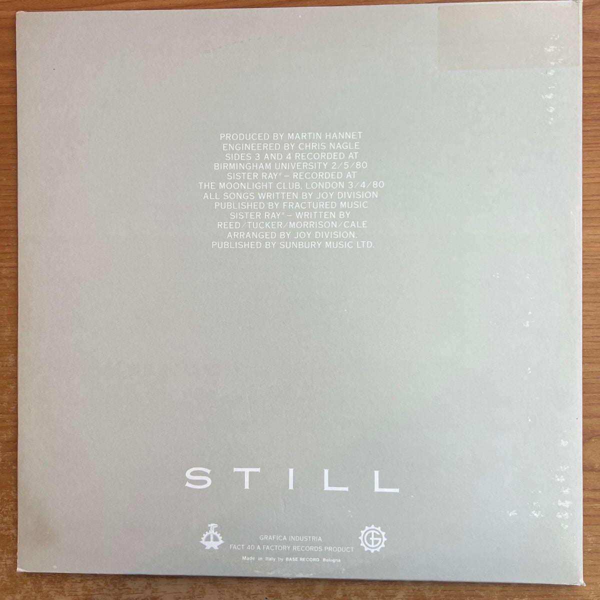 Joy Division - Still / 2 LP - Italy-Press. RE von 1981 - (M-/VG++)