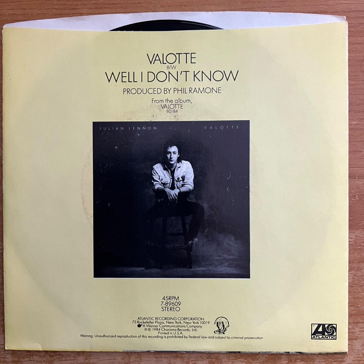 Julian Lennon - Valotte / 1. US-Press. 1984 - (M-/VG++)