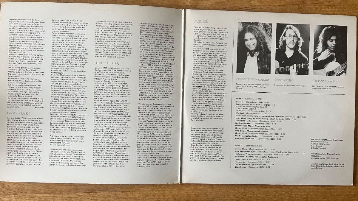 Lyrik Und Musik - Ein Neues Lied... Heinrich Heine / 1. Swiss-Press. 1974 - (VG++/VG++)