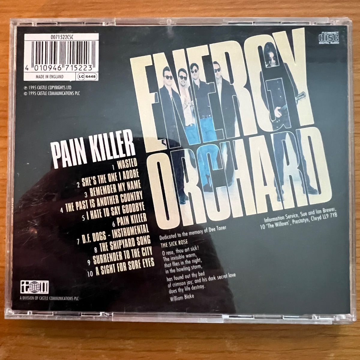 Energy Orchard - Pain Killer / CD - 1. UK-Press. 1995 - (M-/M-)