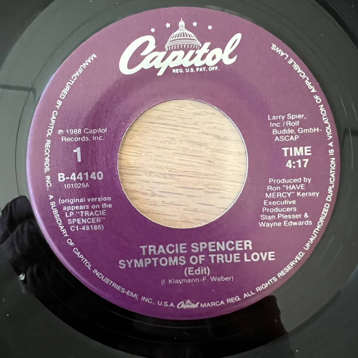 Tracie Spencer - Symptoms Of True Love / 1. US-Press. 1988 - (M-/VG++)