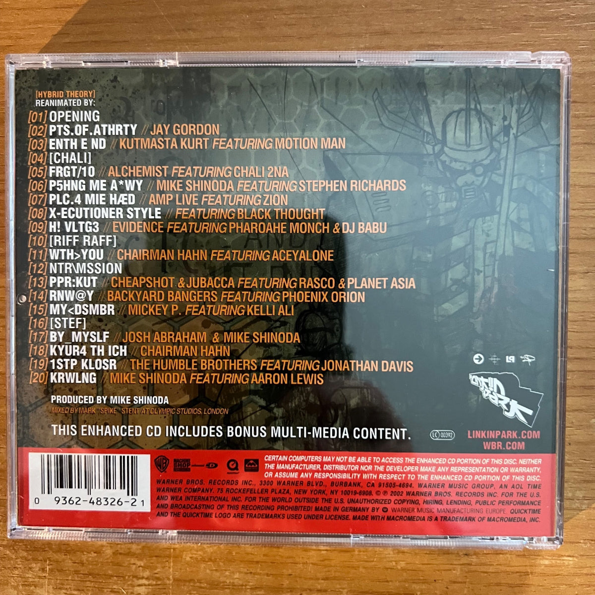 Linkin Park - Reanimation / CD - 1. EU-Press. 2002 - Incl. Postcard - (M-/M-)