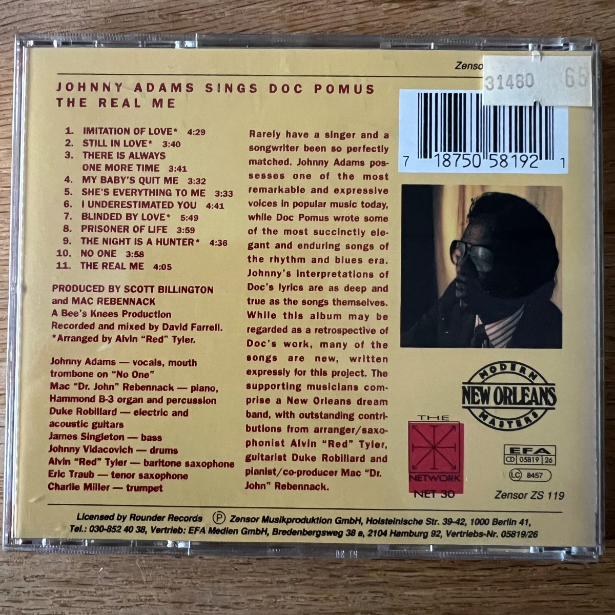 Johnny Adams - Sings Doc Pomus / CD - 1ère édition numérique. 1991 - (M-/M-)