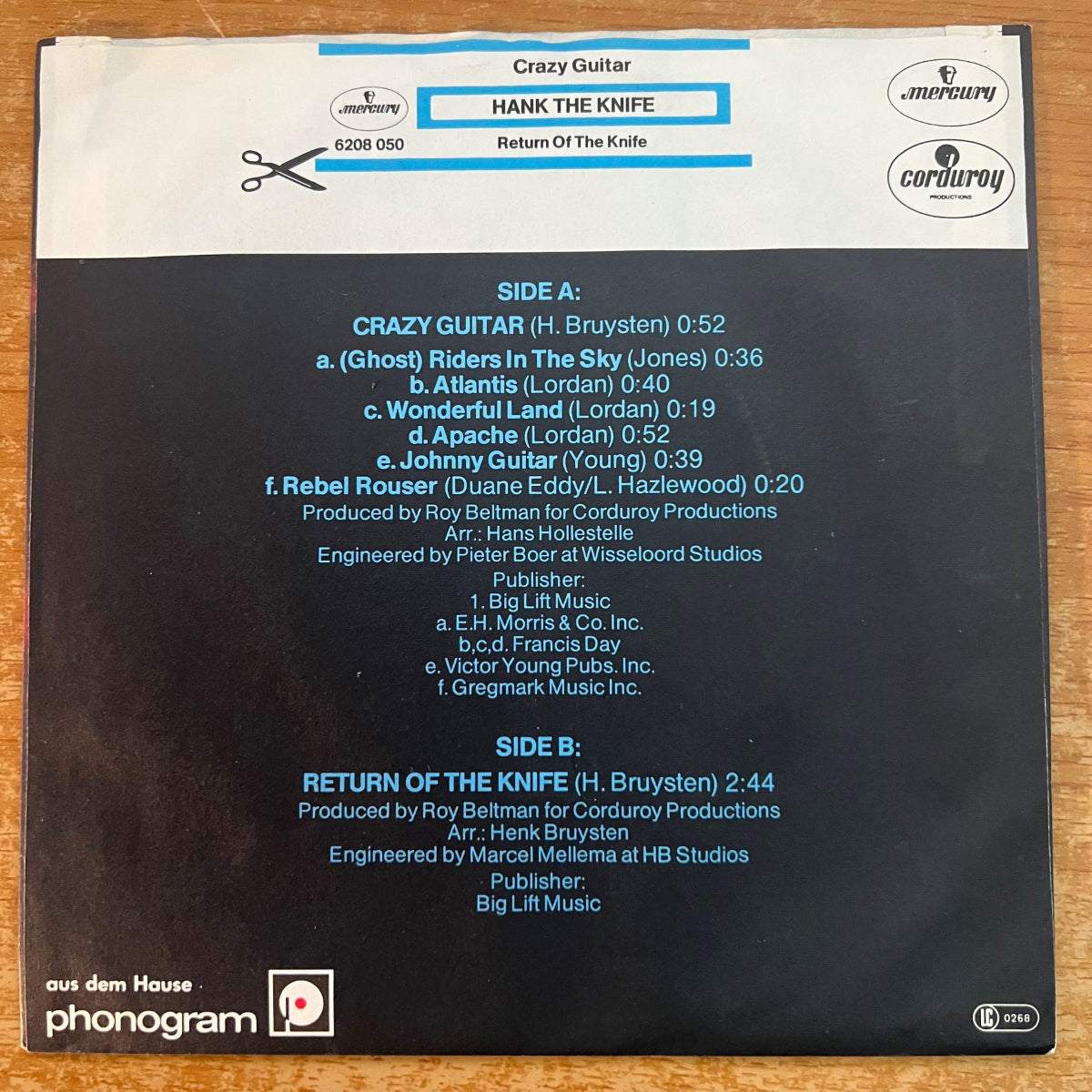 Hank The Knife & The Crazy Cats - Crazy Guitar / 1. D-Press. 1980 - (M-/M-)