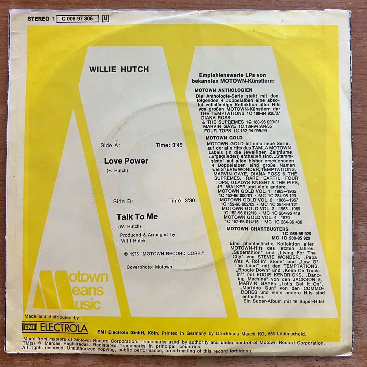 Willie Hutch - Love Power / 1. D-Press. 1975 - (M-/VG+)