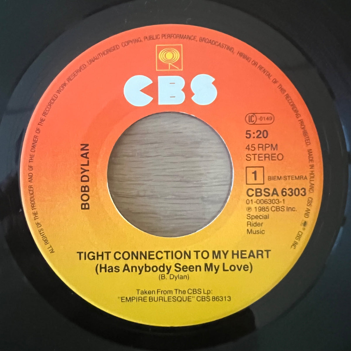 Bob Dylan - Tight Connection To My Heart / 1. NL-Press. 1985 - (M-/M-)