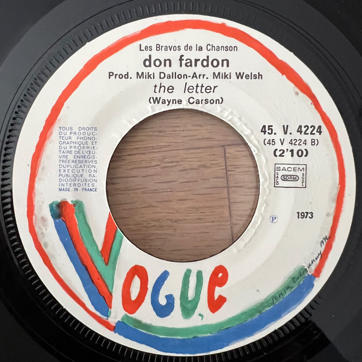 Don Fardon - Indian Reservation / 1. France-Press. 1973 - (VG+/VG+)