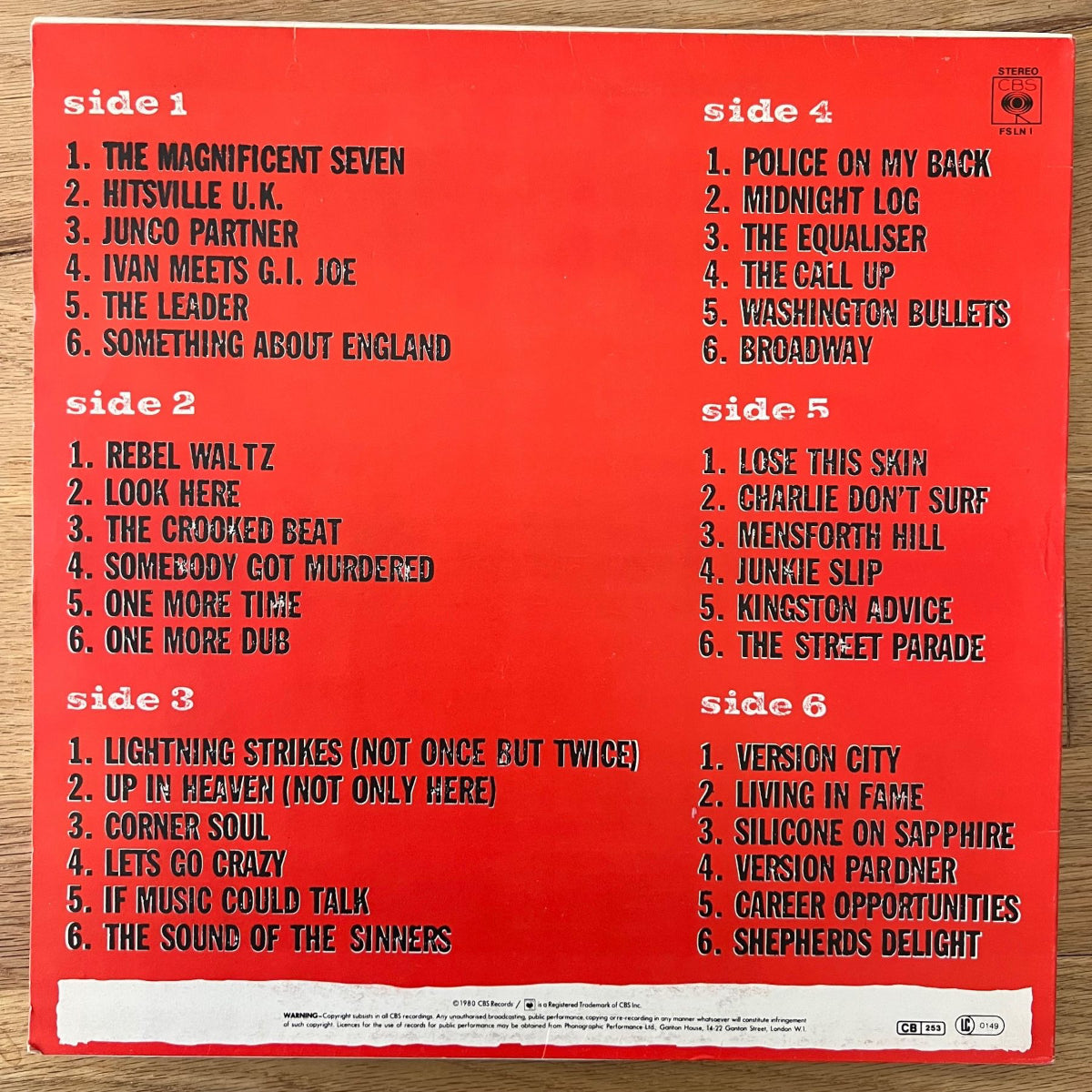Clash - Sandinista / 3 LP - 1re édition britannique. 1980 - (M-/M-)