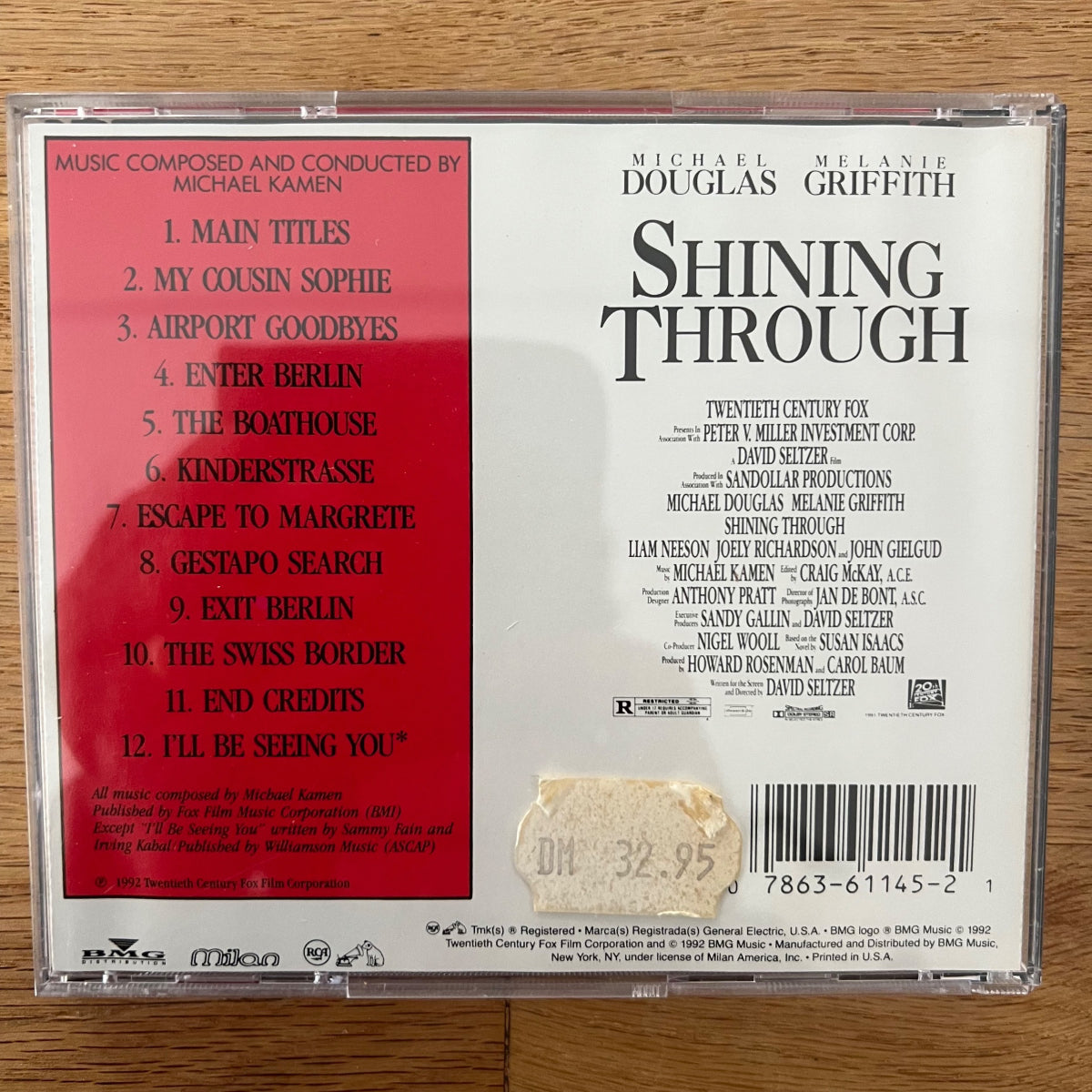 Michael Kamen - Shining Through (Soundtrack) / CD - 1st US Press. 1992 - (M-/M-)