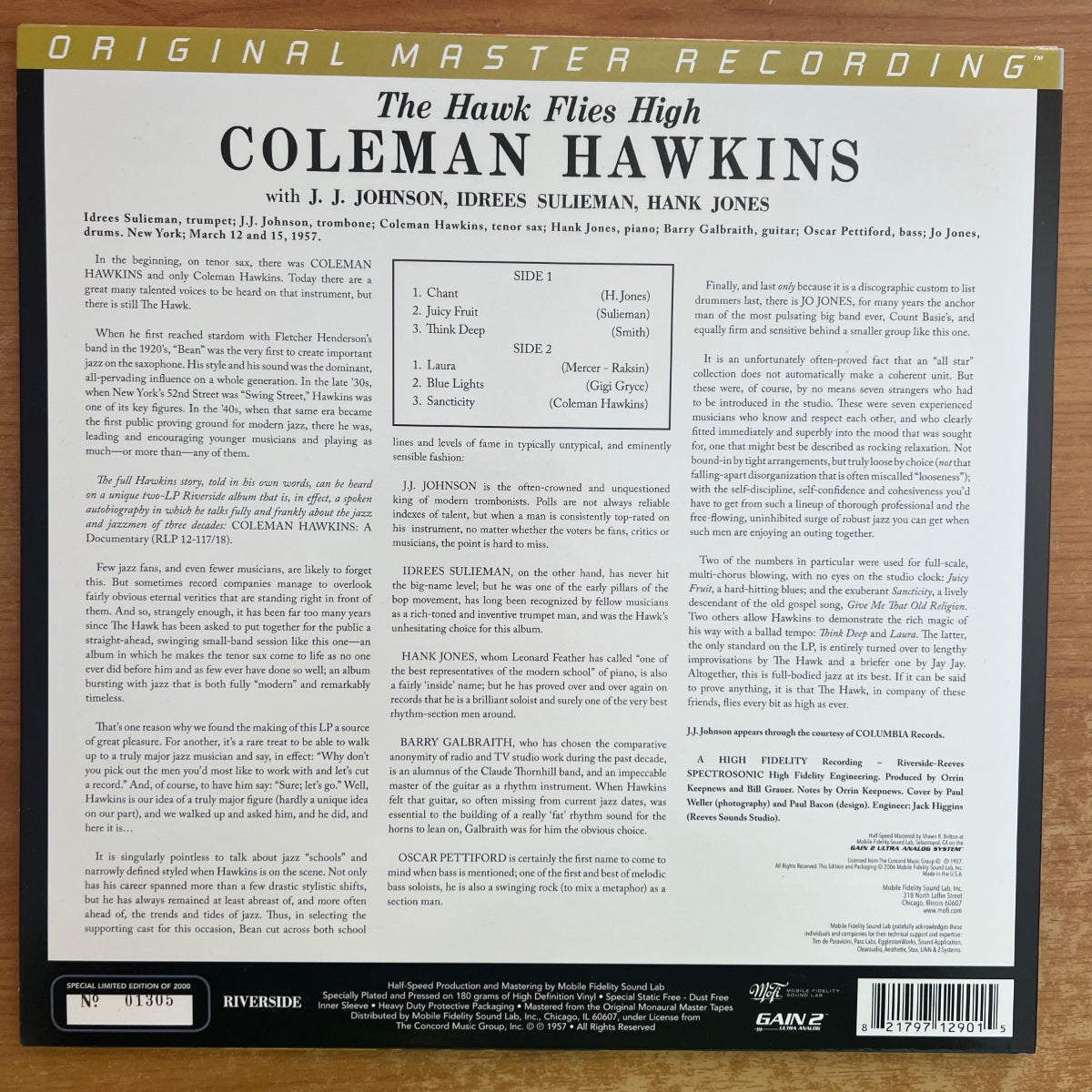 Coleman Hawkins - The Hawk Flies High / Audiophile MFSL 2007 - (Mint)