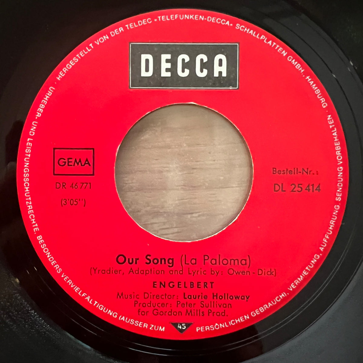 Engelbert Humperdinck - My Marie / 1. D-Press. 1970 - (VG+/VG)