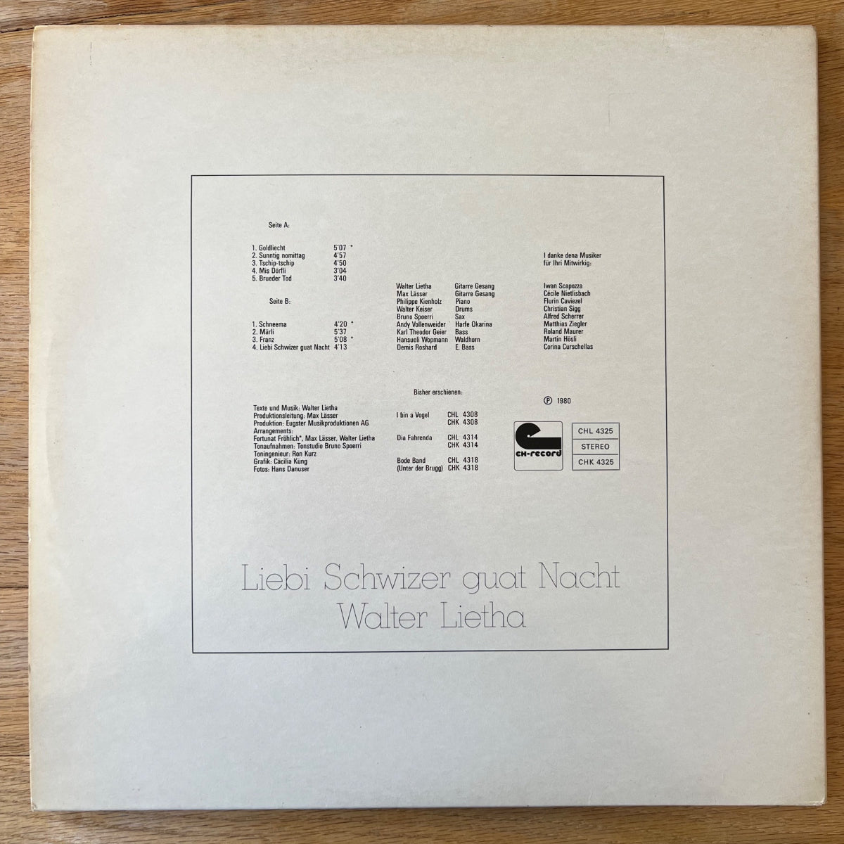 Walter Lietha - Liebi Schwizer Guat Nacht / 1. Swiss 1980 - (M-/VG++)