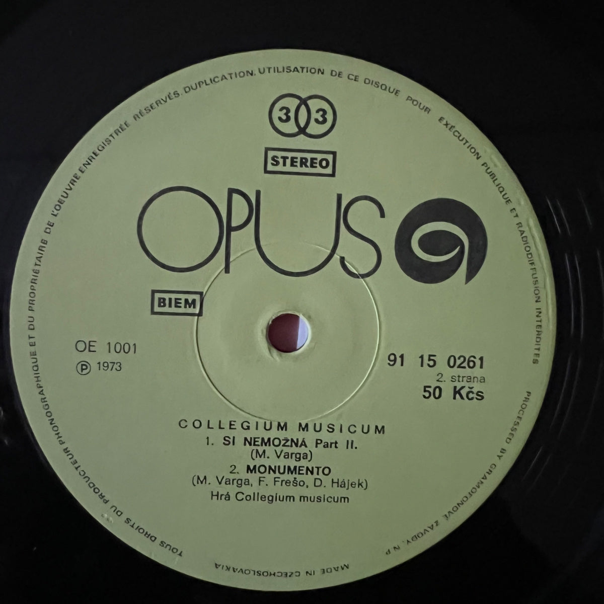 Collegium Musicum - Live / Czech-Press. 1974 -Very nice Copy