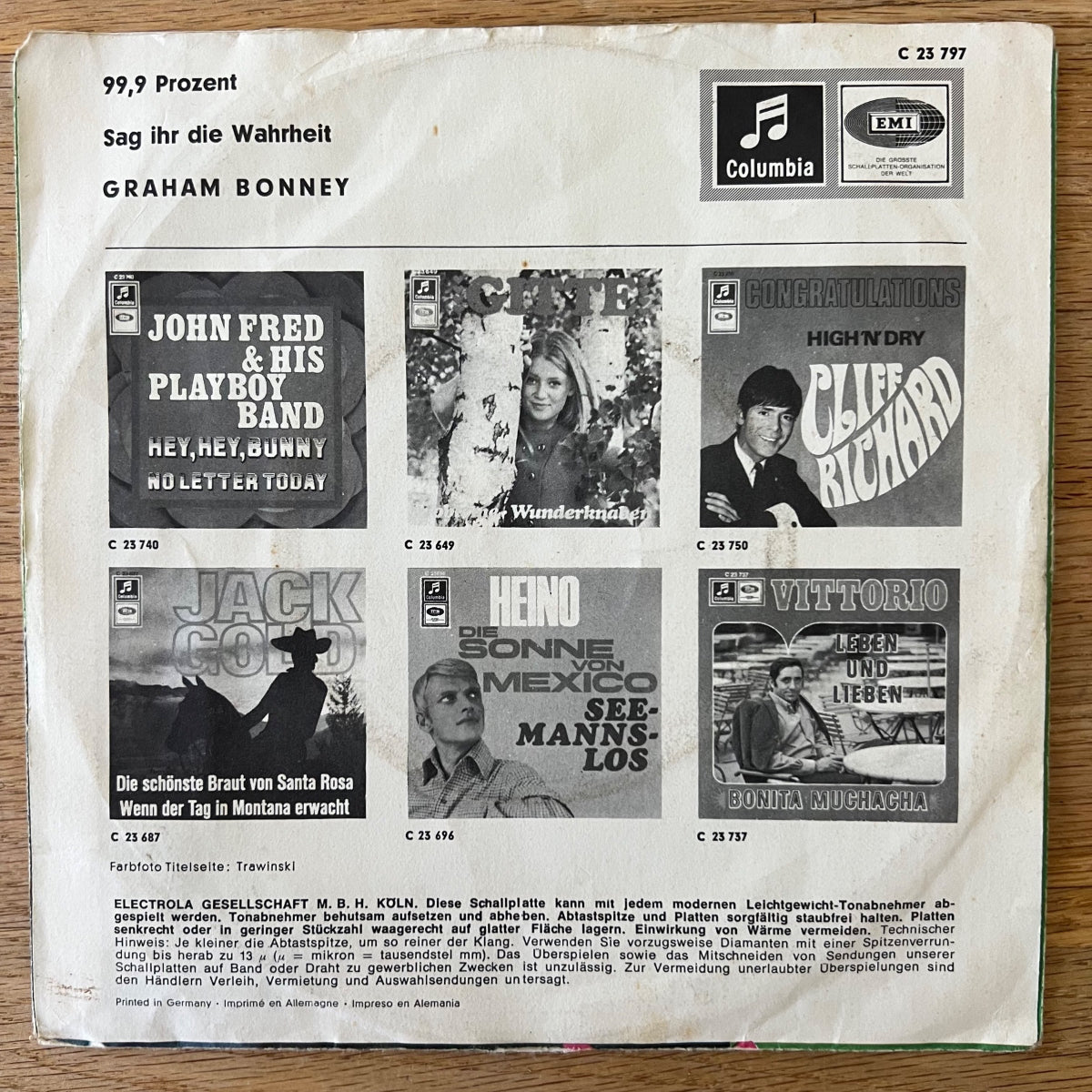 Graham Bonney - 99,9 Prozent / 1. D-Press. 1968 - (VG++/VG+)