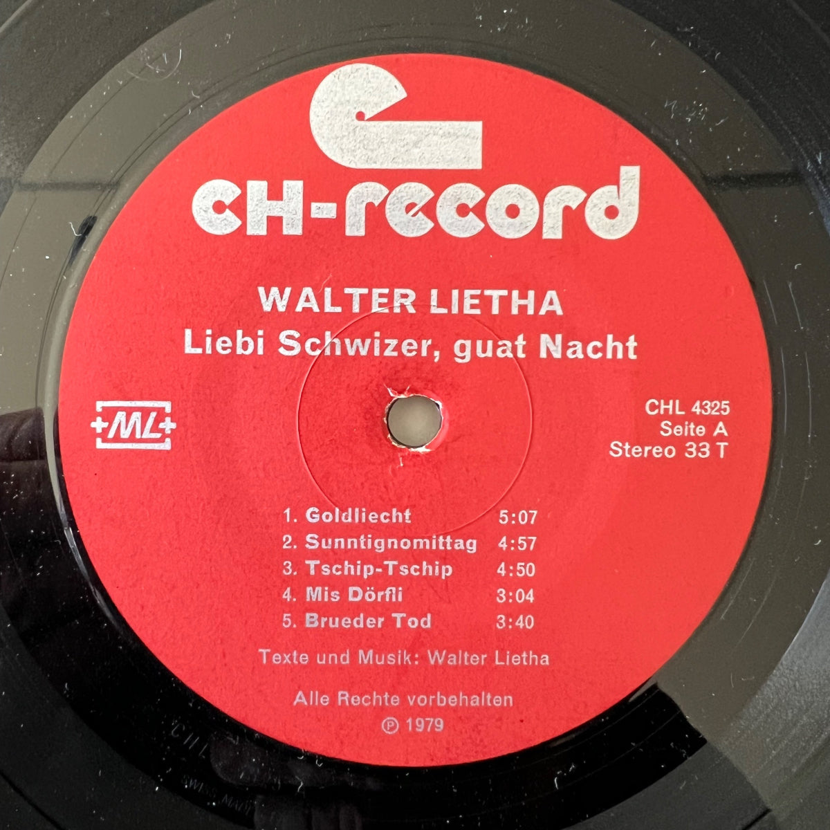 Walter Lietha - Liebi Schwizer Guat Nacht / 1. Swiss 1980 - (M-/VG++)