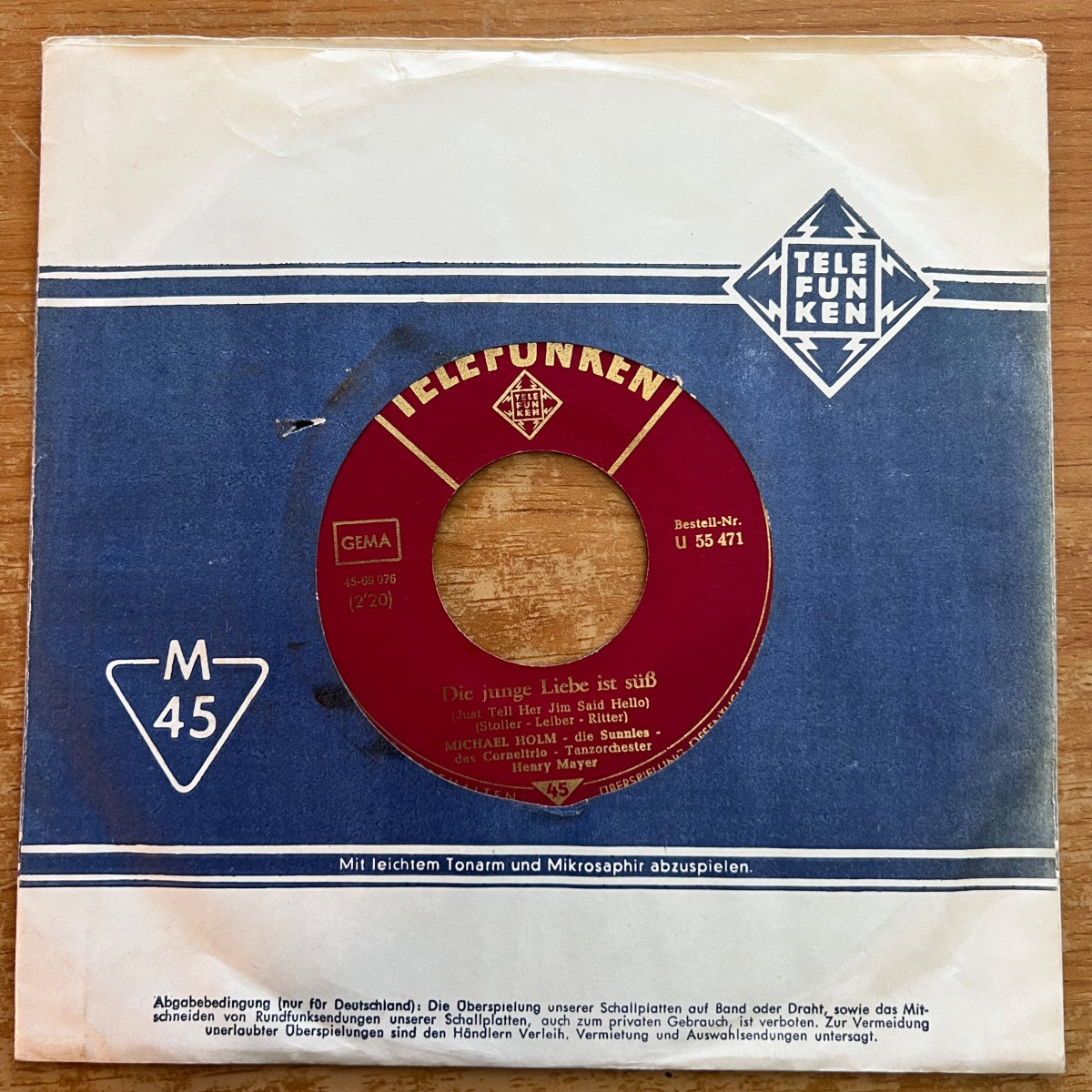 Michael Holm & Die Sunnies - Die Junge Liebe Ist Süss / 1. D-Press. 1962 - (VG/VG+)
