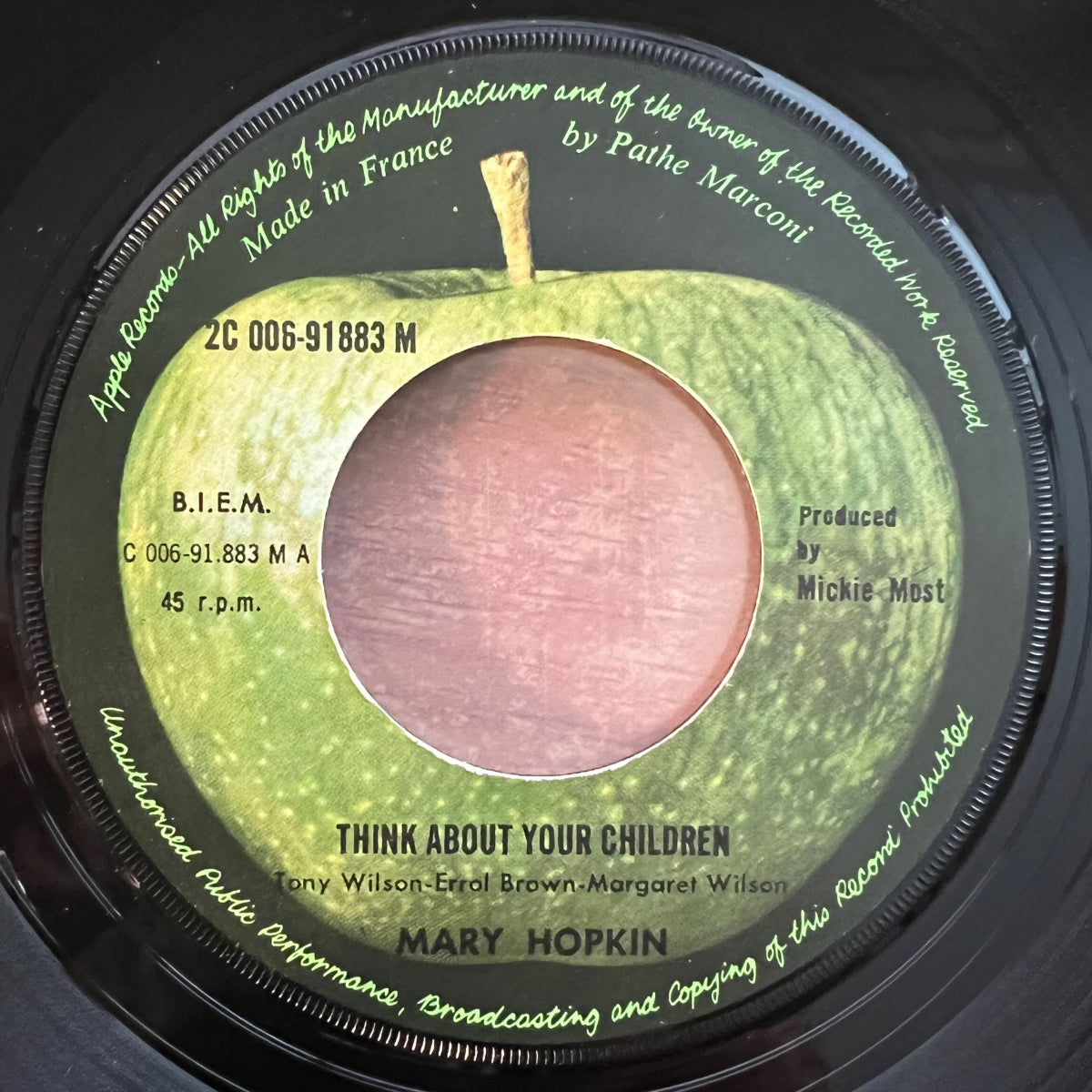 Mary Hopkin - Think About Your Children / 1. France-Press. 1970 - (VG+/VG+)