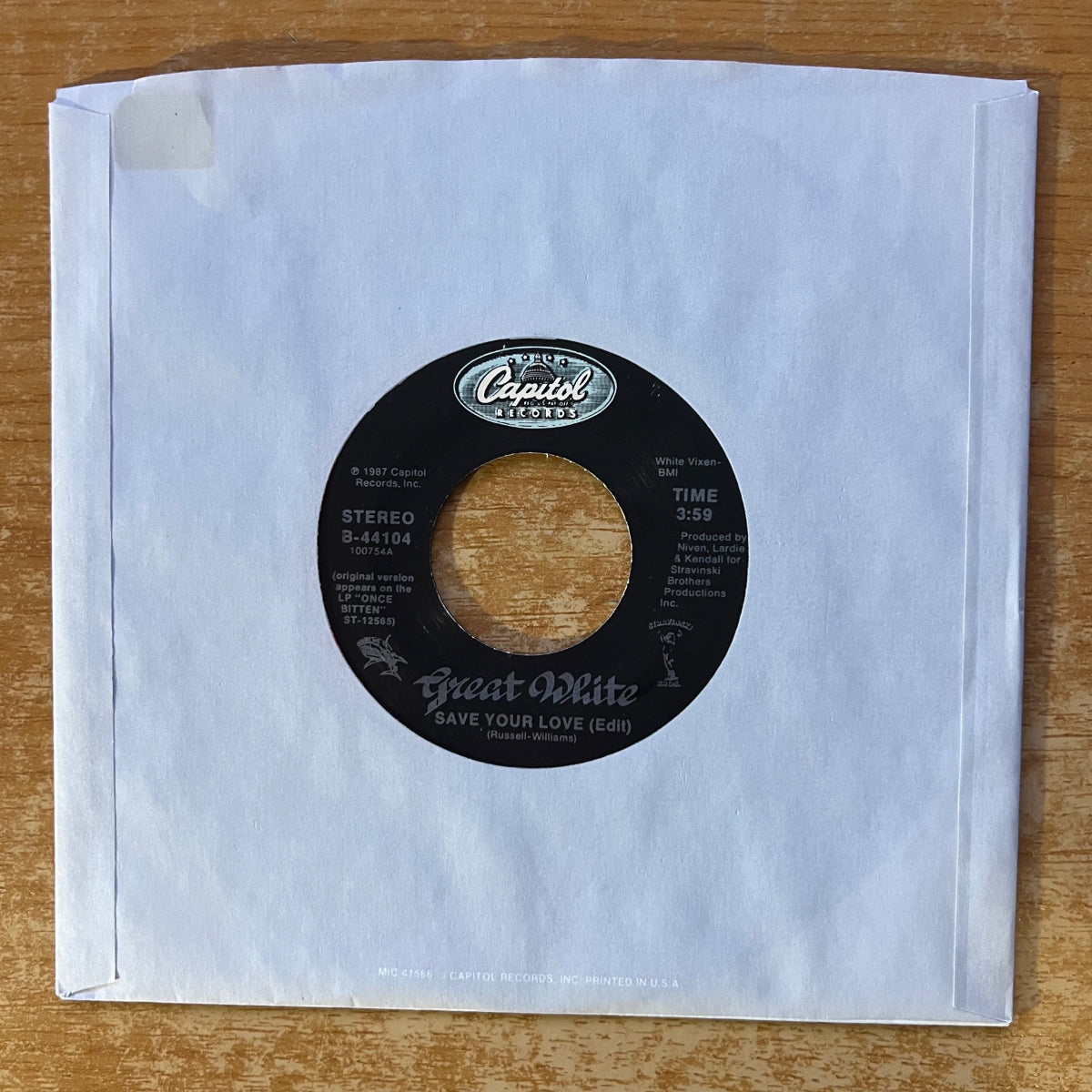 Great White - Save Your Love / 1. US-Press. 1987 - (M-/M-)