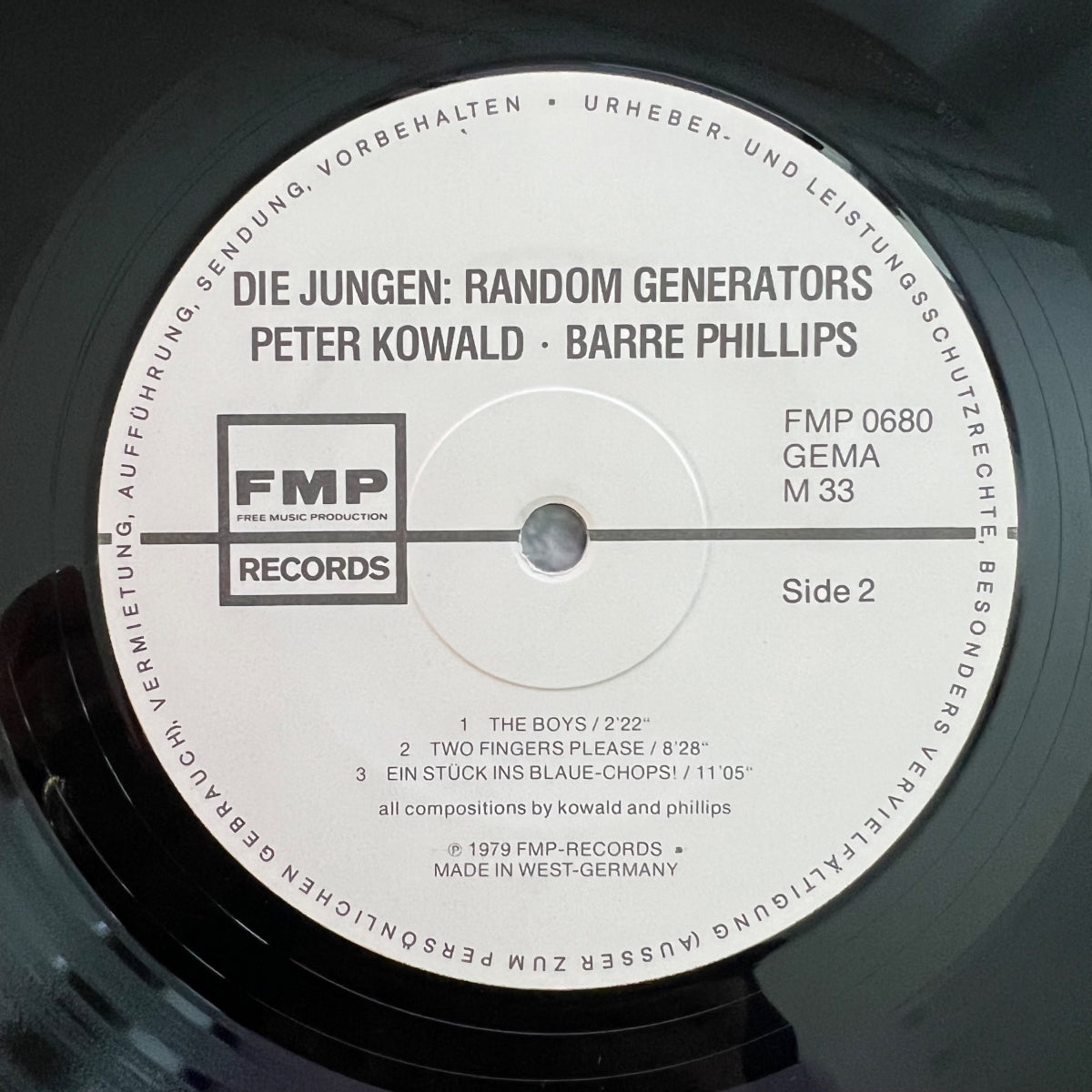 Peter Kowald, Barre Phillips - Die Jungen : Random Generators / 1. D-Press. 1979 - (M-/VG++)