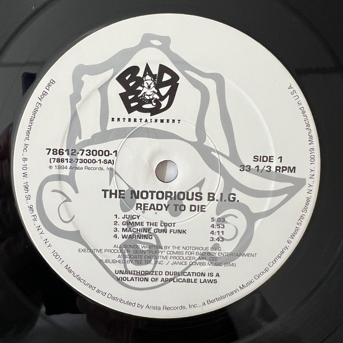 Notorious BIG - Ready To Die / Première édition américaine. 1994 - (VG++/VG++)