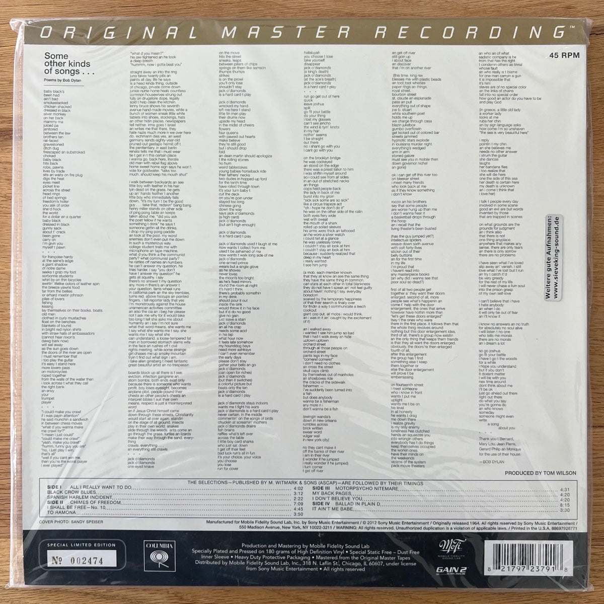 Bob Dylan - Another Sid Of Bob Dylan / 2 LP - Audioph. MFSL 2012 - (Mint &amp; Sealed)