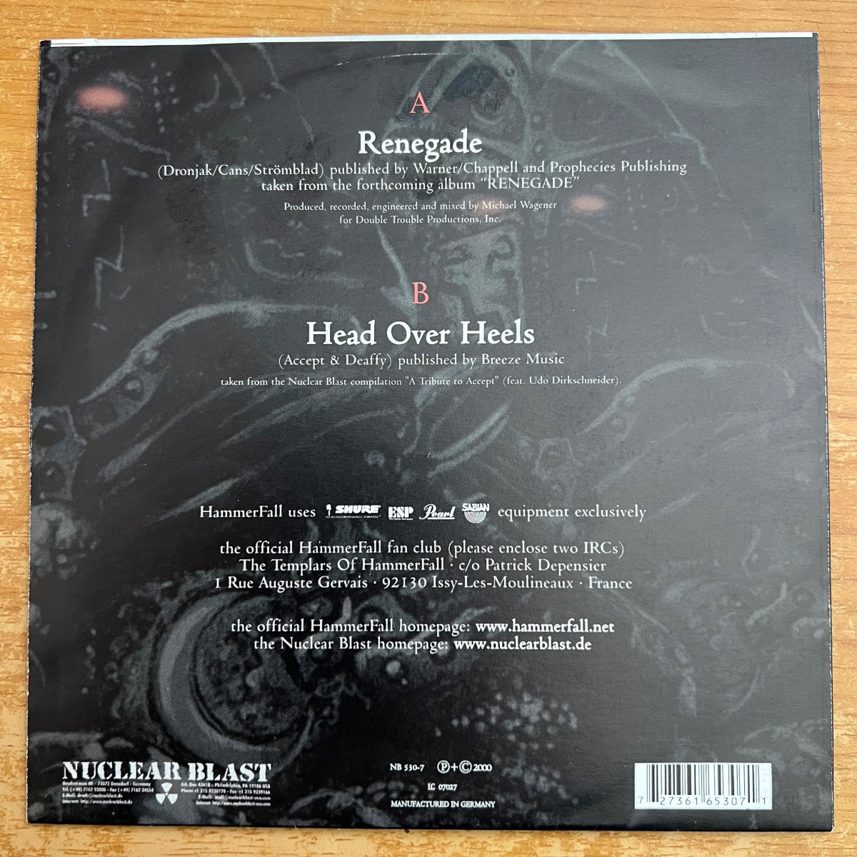 HammerFall - Renegade / 1. D-Press. 2000 - Red Vinyl - (M-/VG++)