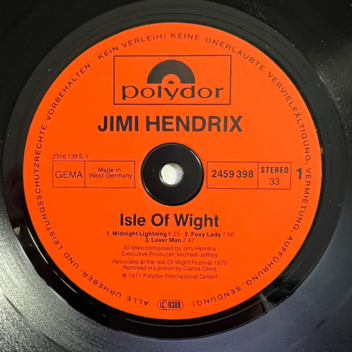Jimi Hendrix - Isle Of Wight / D-Press. 1980 - (M-/M-)