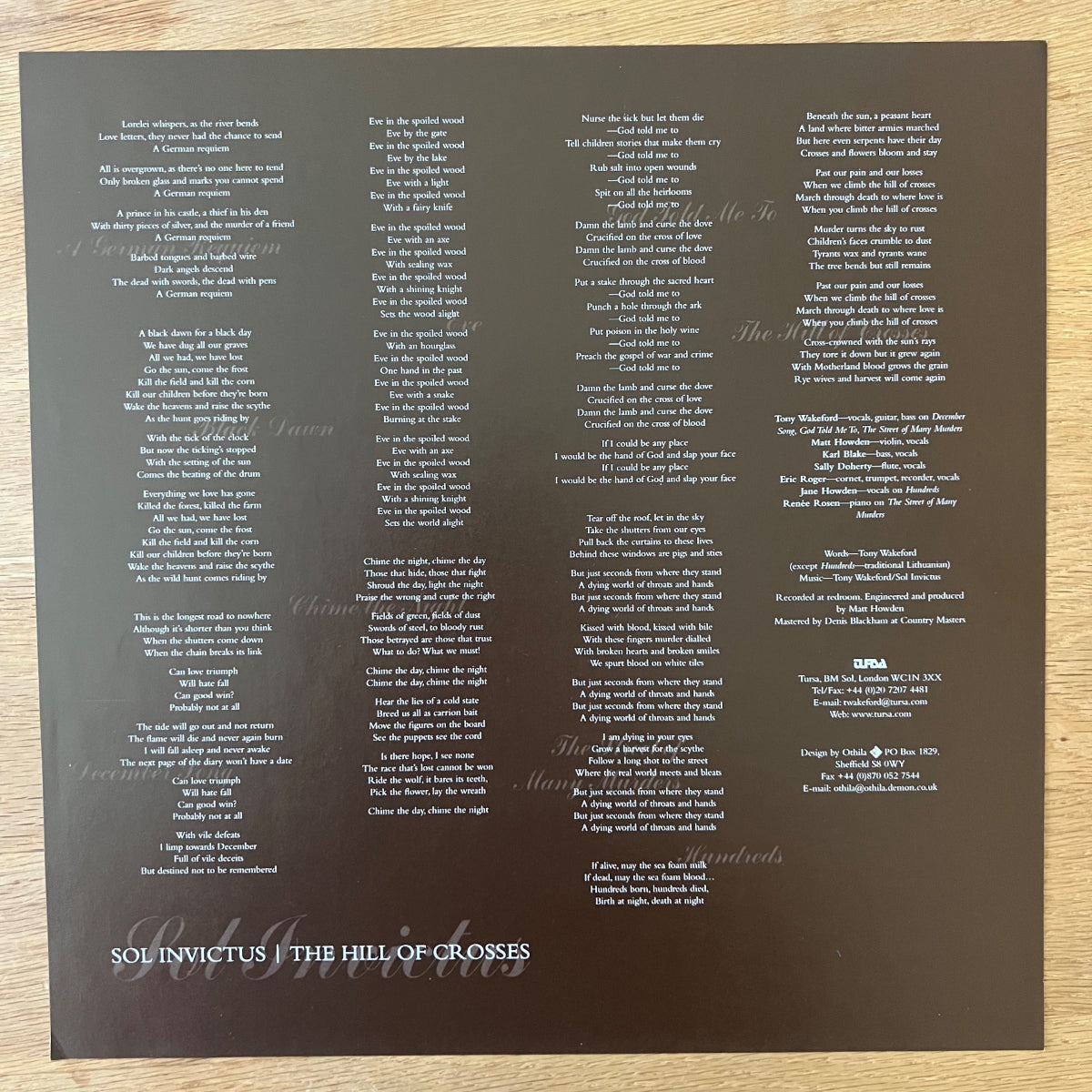 Sol Invictus - The Hill Of Crosses / 1st UK Press. 2000 - (Mint/M-)