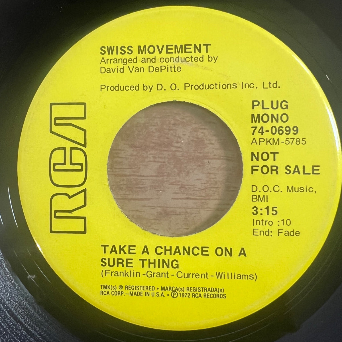 Swiss Movement - Take A Chance On A Sure Thing / US-Promo 1972 - (M-/Neutral)