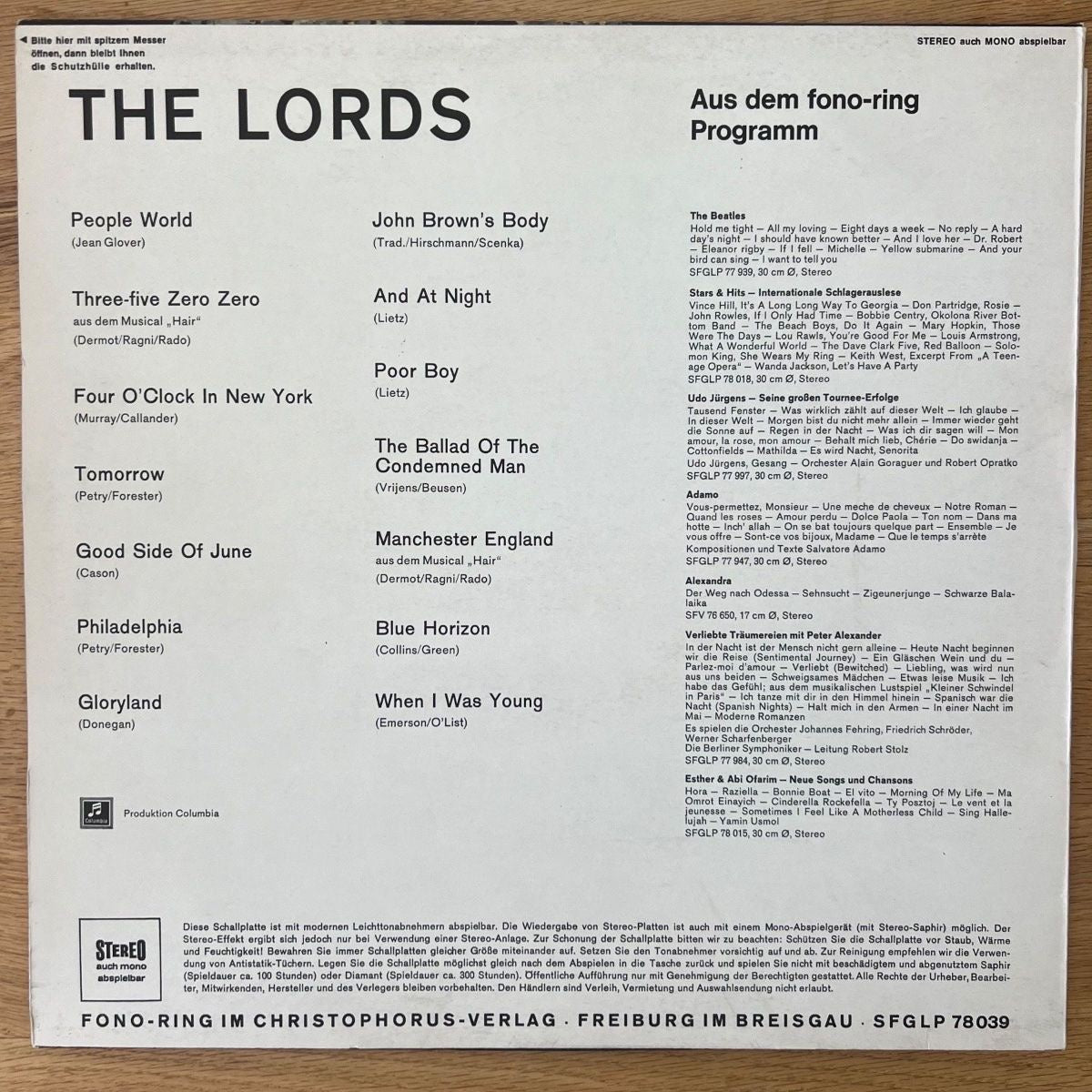 Lords - Deutschlands Beatband Nr. 1 / 1. D-Press. 1970 - (M-/M-)