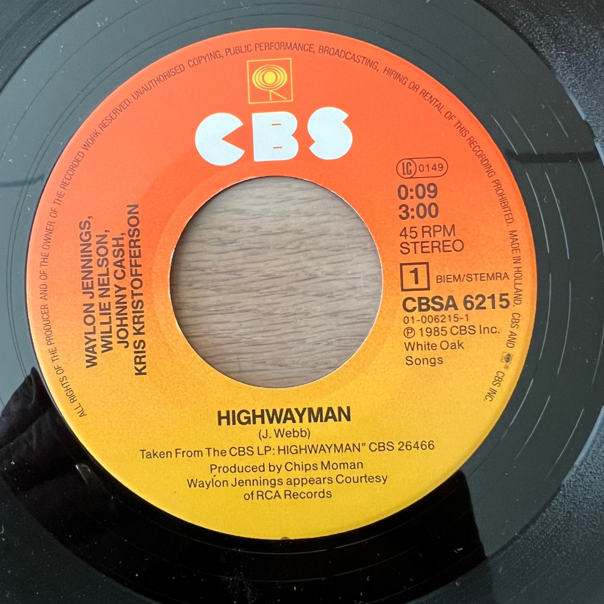 Johnny Cash, Willie Nelson, Waylon Jennings, Kris Kristofferson - Highwayman / 1. NL-Press. 1985 - (M-/VG++)