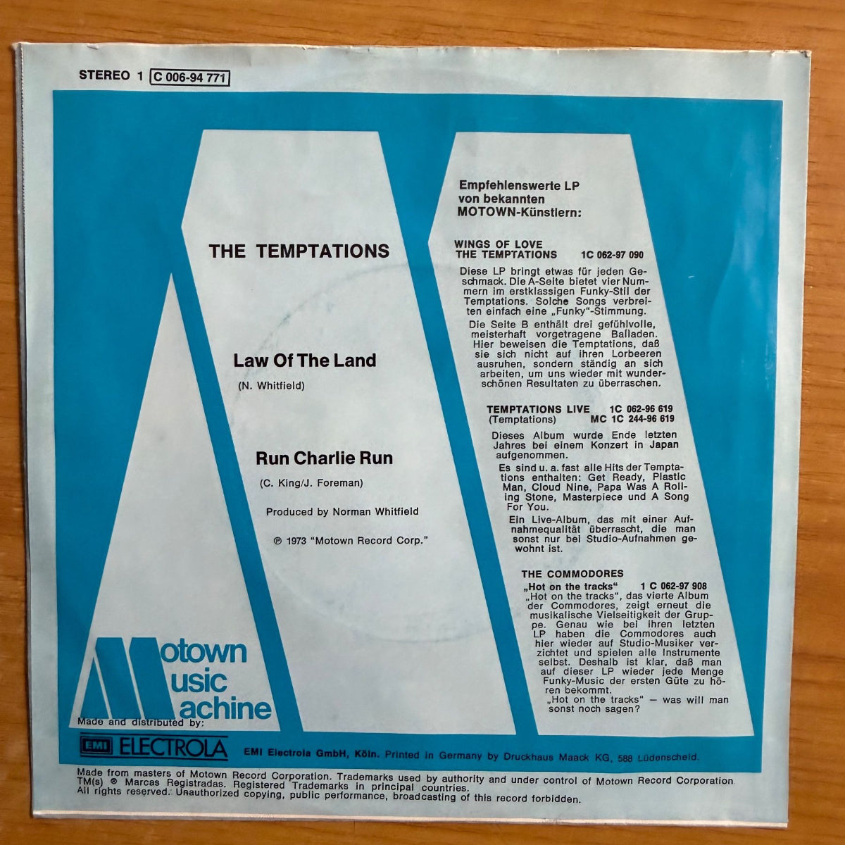 Temptations -Law Of The Land / 1. D-Press. 1973 - (M-/VG++)