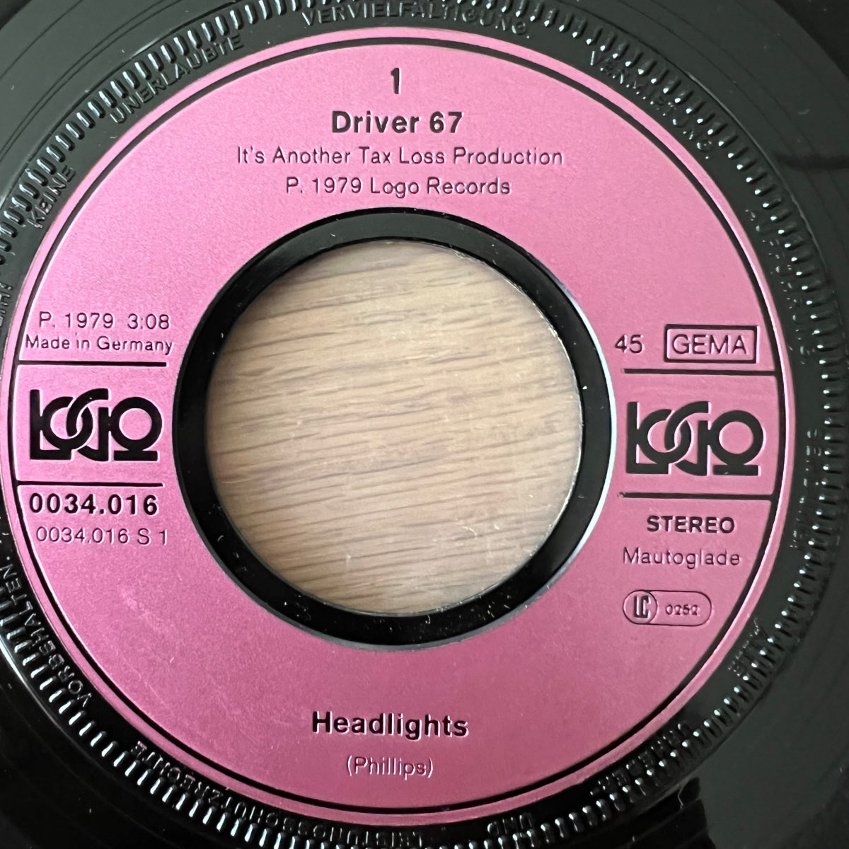 Driver 67 - Headlights / 1. D-Press. 1979 - (VG++/VG++)