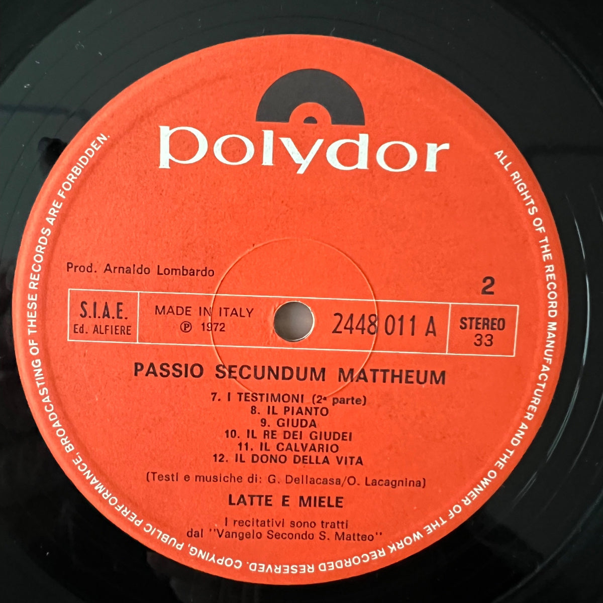 Latte E Miele - Passio Secundum Mattheum / 1. Italy 1972 - (M-/M-)
