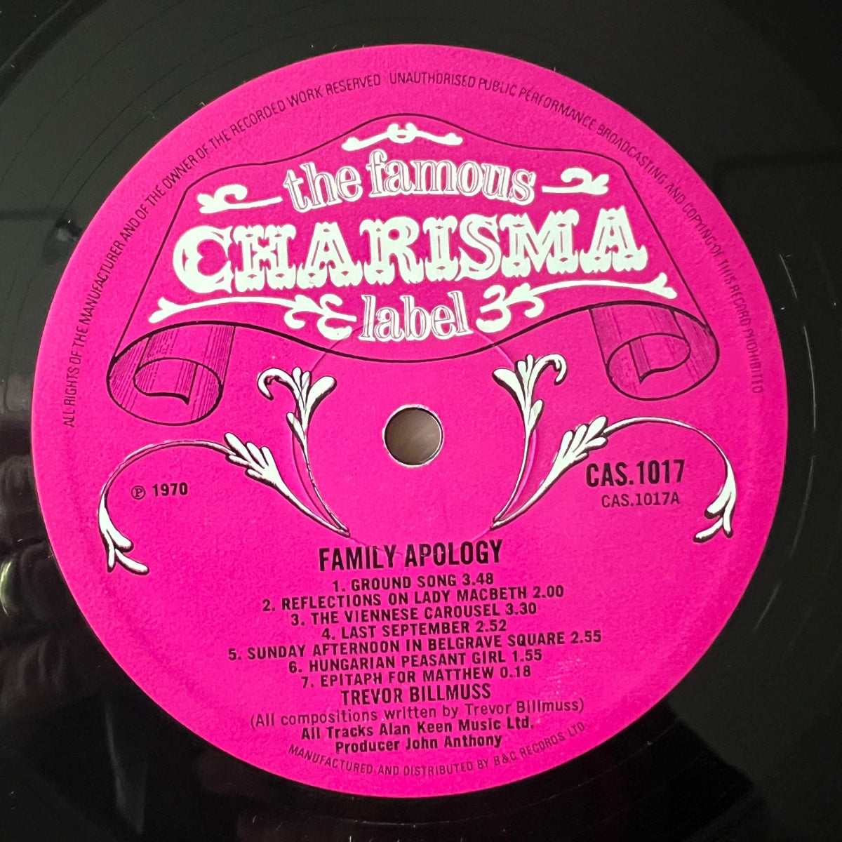 Trevor Billmuss - Family Apology / 1. UK-Press. 1970 - (M-/VG++)