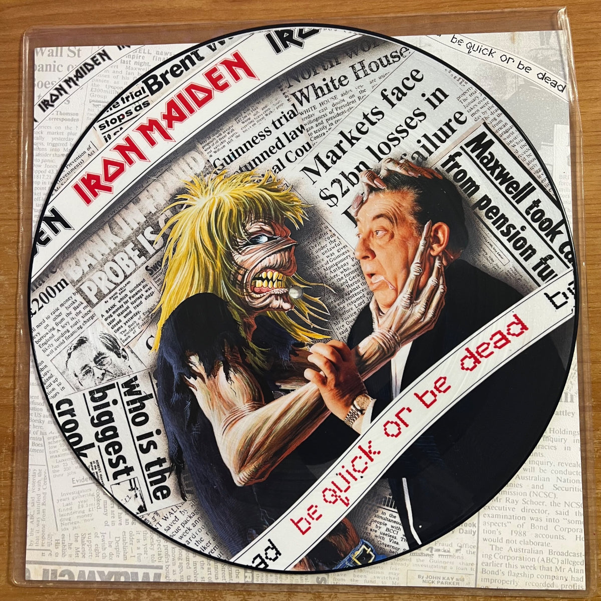 Iron Maiden - Be Quick Or Be Dead / Picture Disc - Pressage britannique. 1992 - (VG++/VG++)