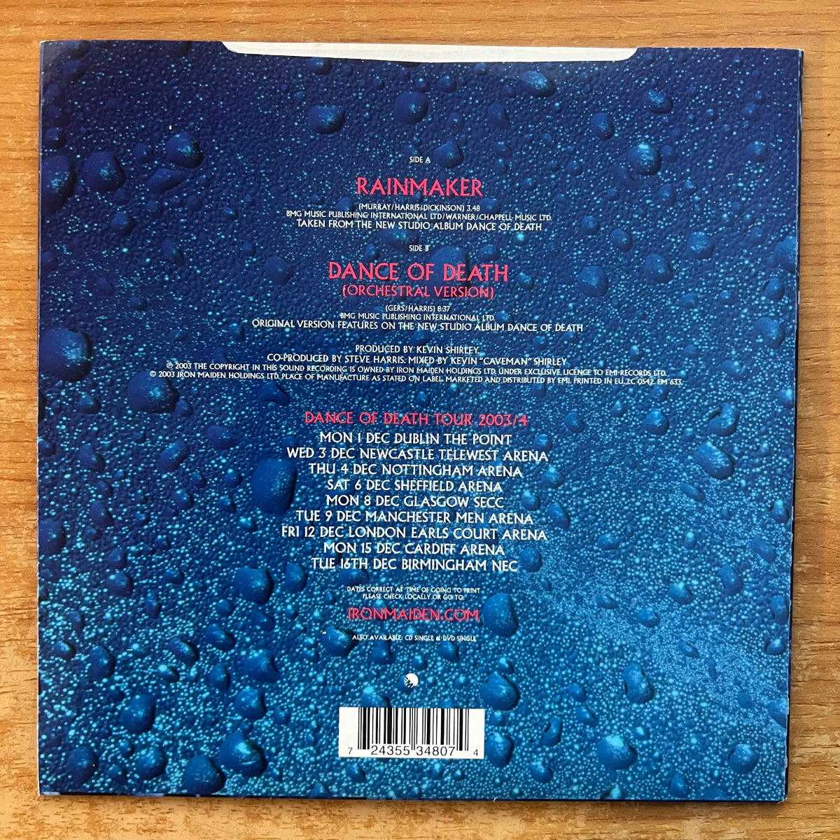 Iron Maiden - Rainmaker / Pressage britannique. 2003 - (M-/Mint)