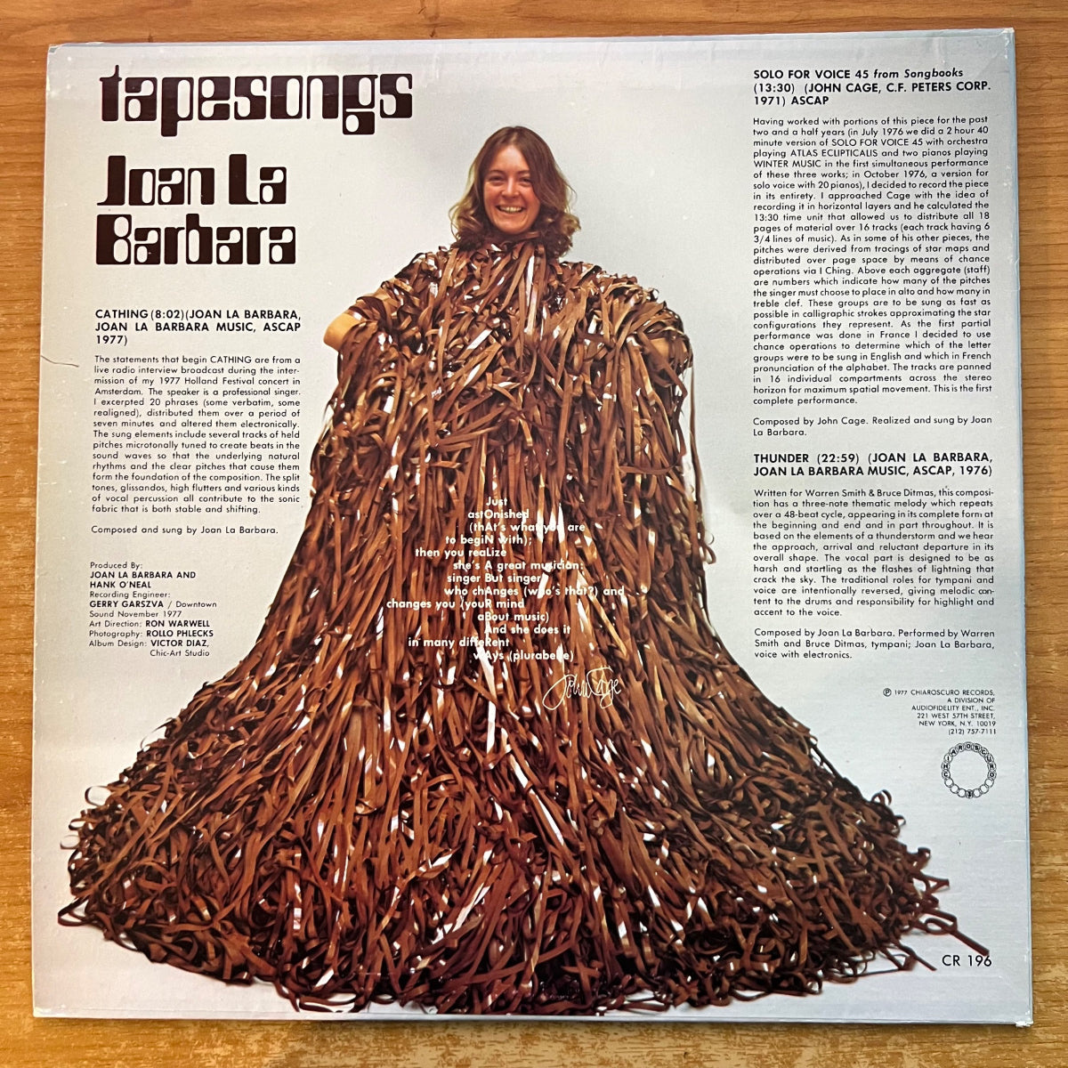 Joan La Barbara - Tapesongs / 1. US-Press. 1977 -(M-/M-)