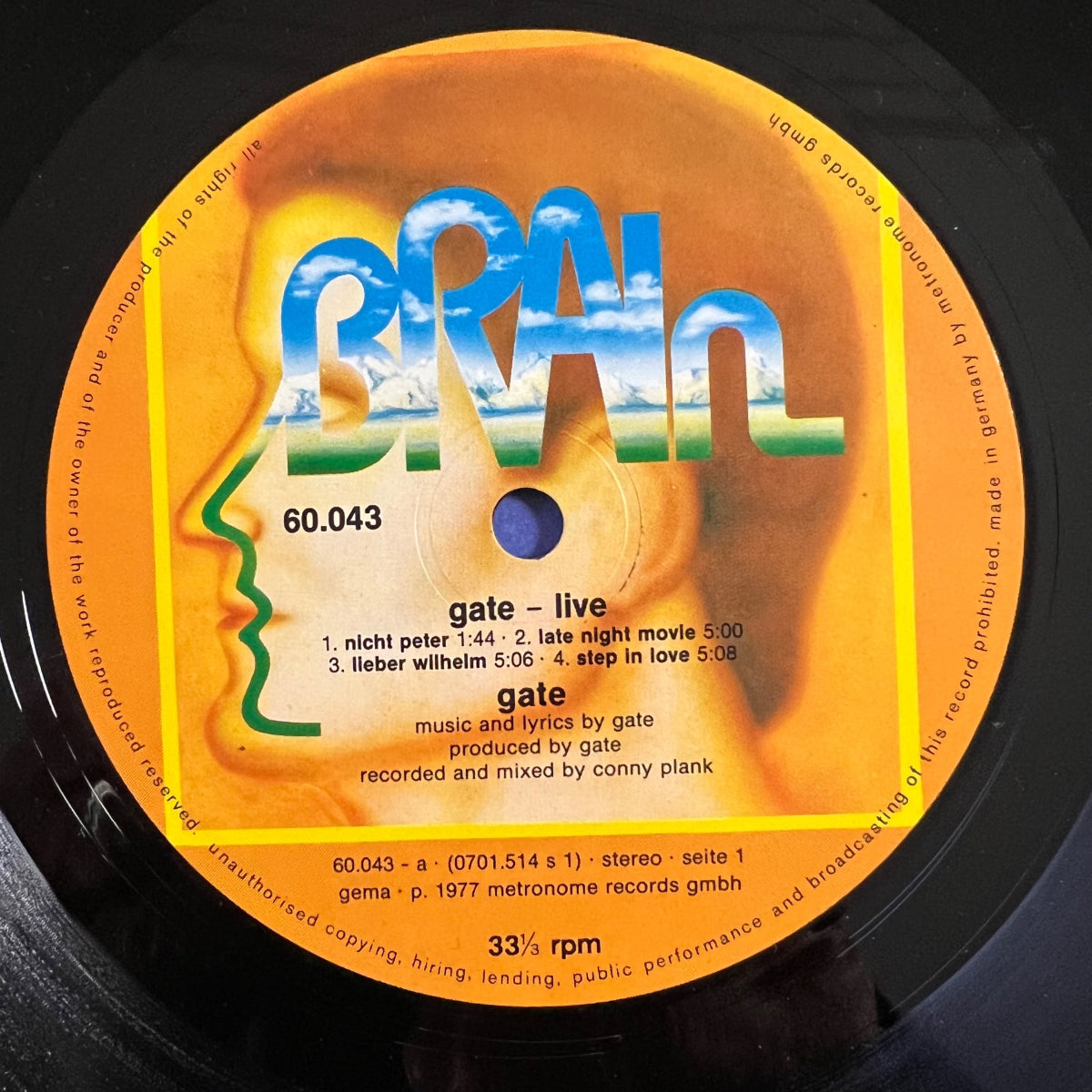Gate - Live / 1. D-Press. 1977 - (M-/VG+)