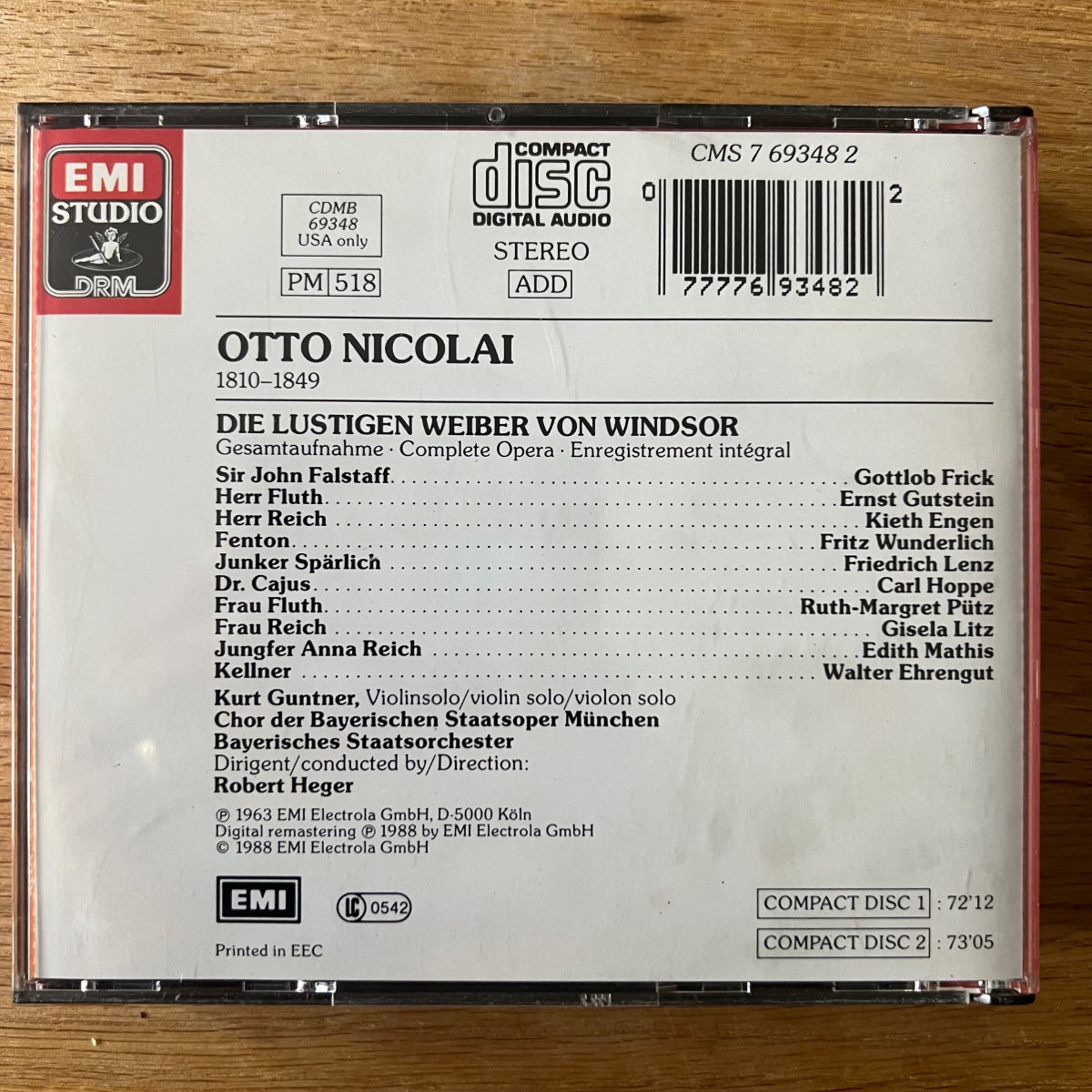 Nicolai - Die Lustigen Weiber von Windsor / 2 CD - 1. EU-Press. 1988 - (M-/M-)