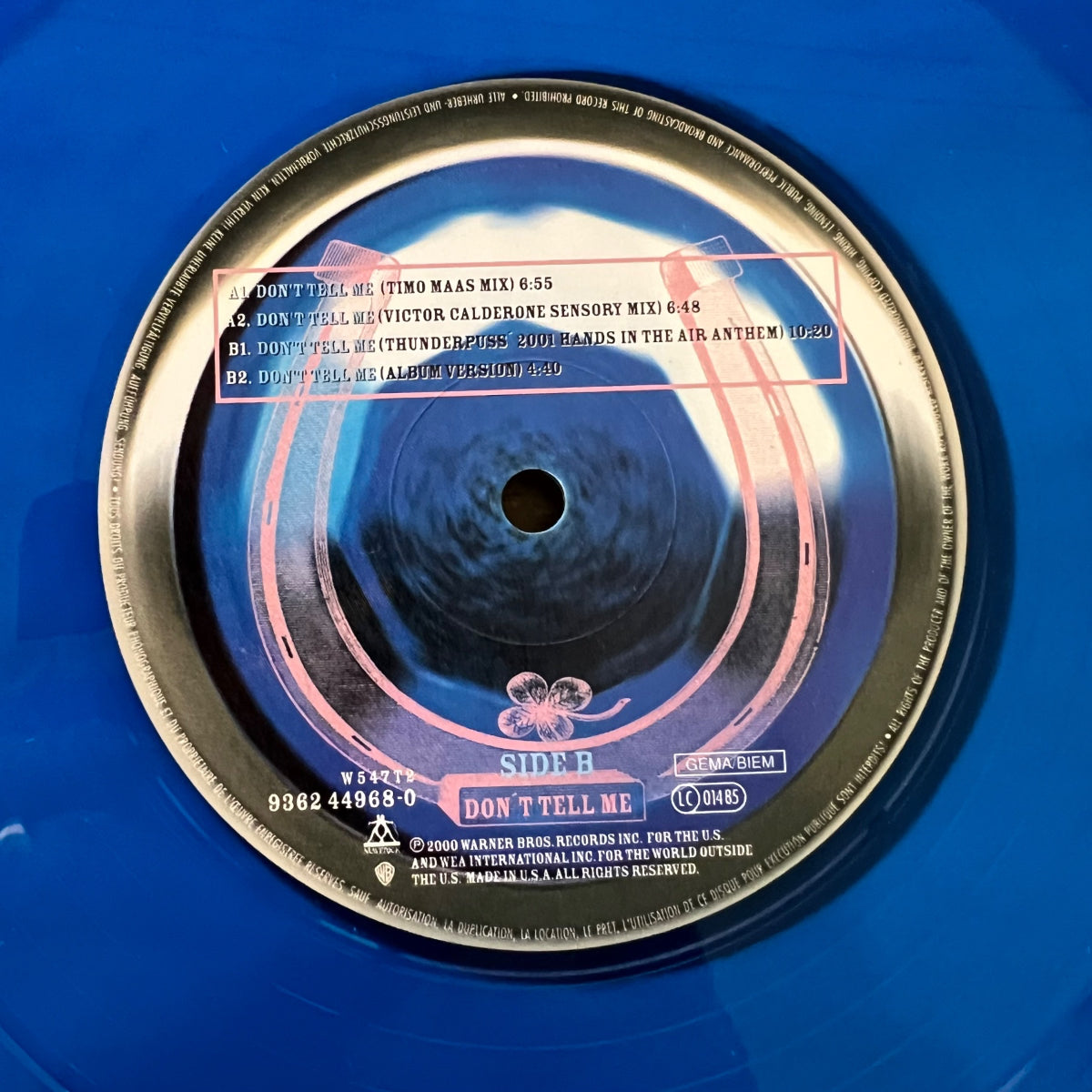 Madonna - Don't Tell Me / 12" Maxi - 1st EU Press. 2000 - Blue Vinyl - (M-/M-)