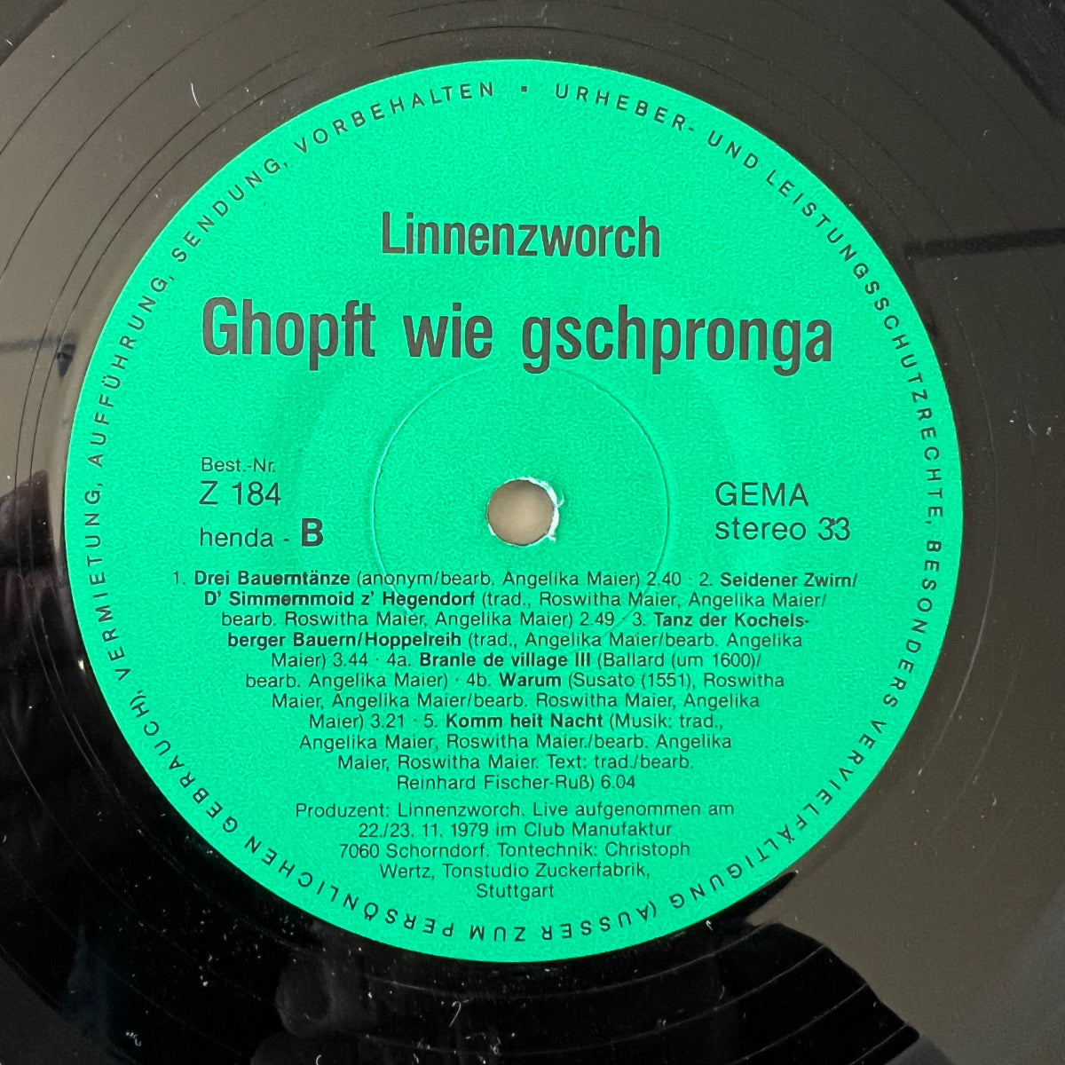 Linnenzworch - G'hopft Wie G'schpronga / 1. D-Press. 1979 - (VG++/VG++)