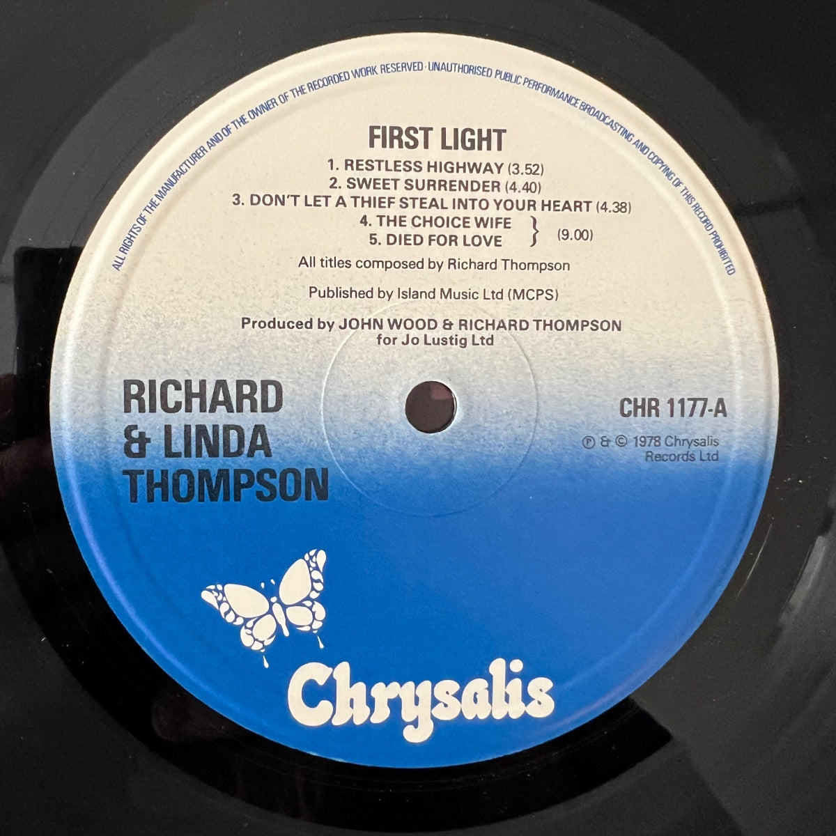 Richard & Linda Thompson - First Light / 1. UK-Press. 1978 - (VG++/VG++)