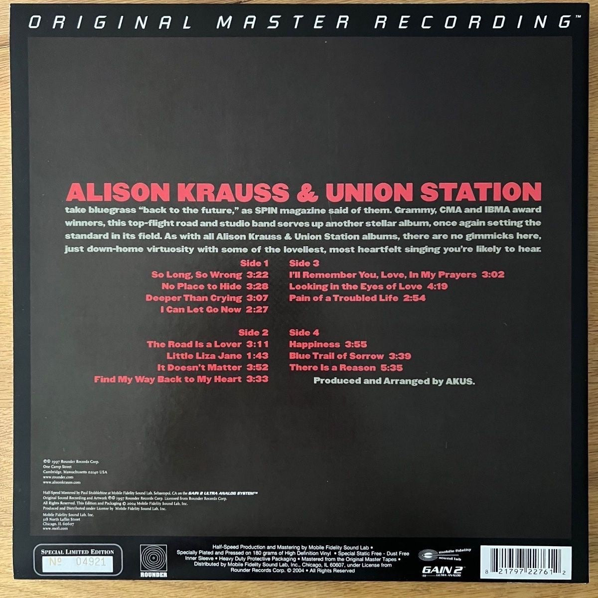 Alison Krauss & Union Station - So Long So Wrong / Audiophile MFSL 2004 - (Mint/M-)
