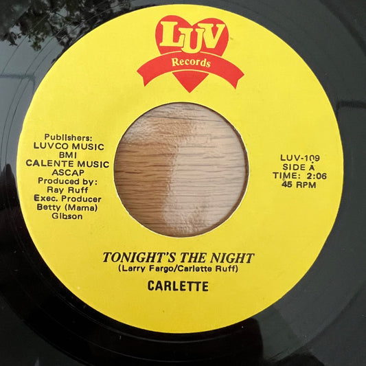 Carlette - Tonight's The Night / 1. US-Press. 1985 - (M-/Neutral)