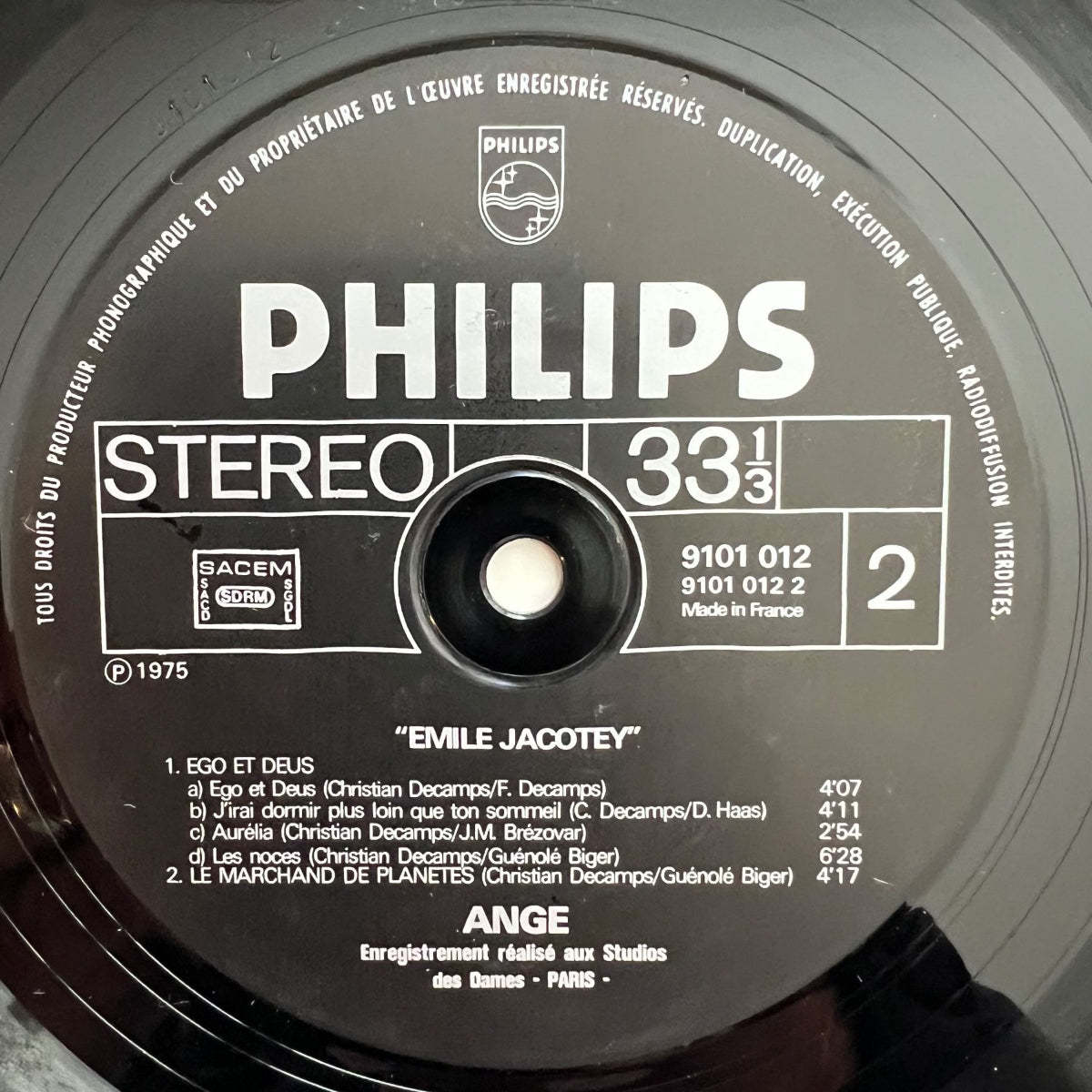 Ange - Emile Jacotey / 1. France-Press. 1975 - (M-/M-)