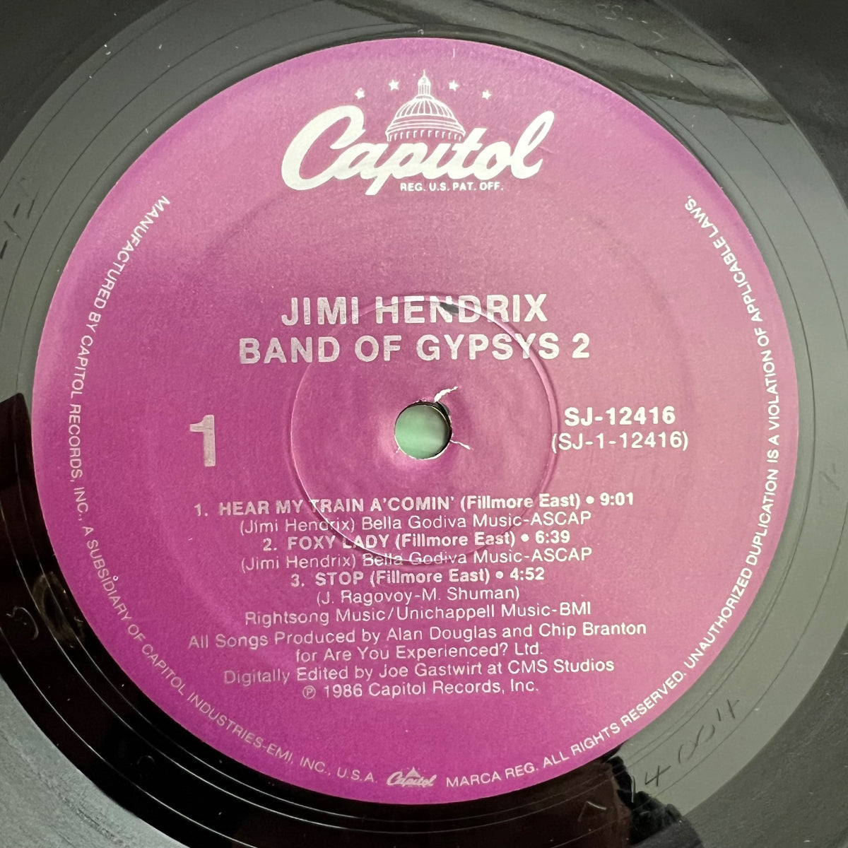 Jimi Hendrix - Band Of Gypsys 2 / 1. US-Press. 1986 - (M-/M-)