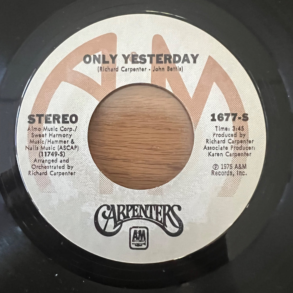 Carpenters - Only Yesterday / 1. US-Press. 1975 - (M-/VG+)